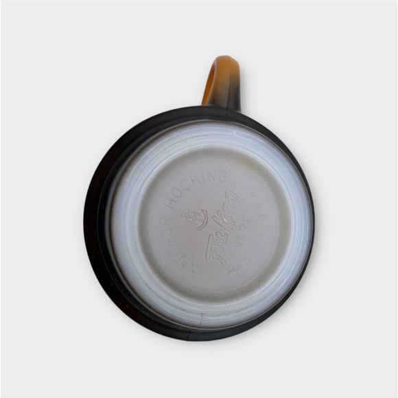 Vintage 60s Fire King Orange and Black Ombré Milk Glass Stackable Mugs set of 6 - Picture 14 of 15